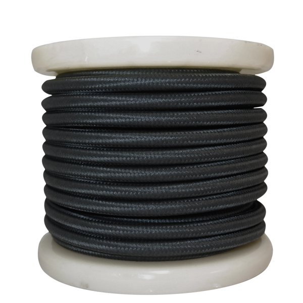 EL330022 | Textile Cable 2x0.75mm²- ρολλό 10mt – Mαύρο