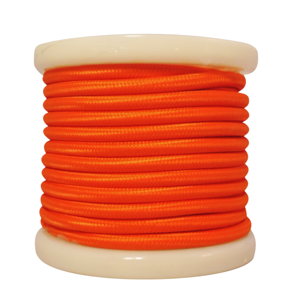 EL330026 | Textile Cable 2x0.75mm²- ρολλό 10mt – Πορτοκαλί Γυαλιστερό