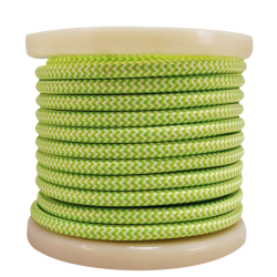 EL330030 | Textile Cable 2x0.75mm²- ρολλό 10mt –  Πράσινο - Λευκό