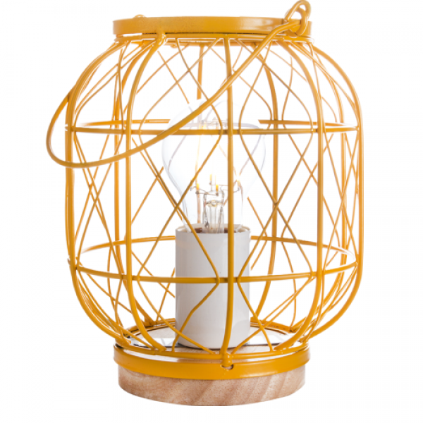 EL327123 | CAGE TABLE LIGHT YELLOW|E27|Φ156xh320mm|1.8mt Καλώδιο + ΙΙ Διακοπτάκη|{enjoysimplicity}™