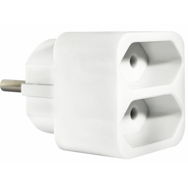 ELP31201 | ΑΝΤΑΠΤOΡΑΣ SCHUKO → 2Θ ΙΙ x16A max:1150W IP20 ΛΕΥΚΟ