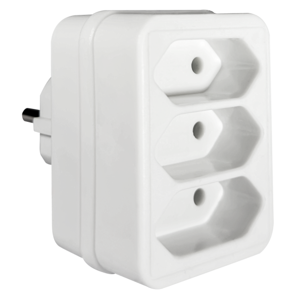ELP31301 | ΑΝΤΑΠΤOΡΑΣ SCHUKO → 3Θ ΙΙ x16A max:1700W IP20 ΛΕΥΚΟ