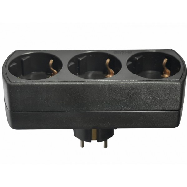 ELP35302 | ΑΝΤΑΠΤOΡΑΣ ΤΥΠΟΥ — SCHUKO → 3Θ SCHUKO max:3680W IP20 ΜΑΥΡΟ