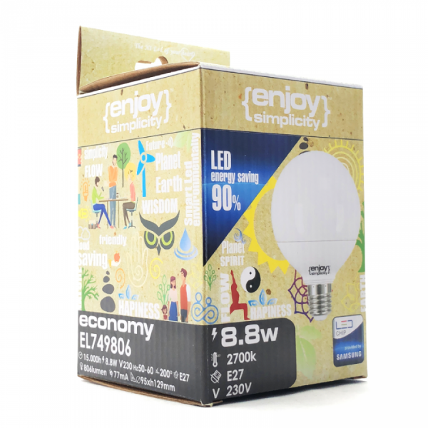 EL749850 | LED BALL G95|8.8W(>60W)Ε27|6500k|806lm|{enjoysimplicity}™