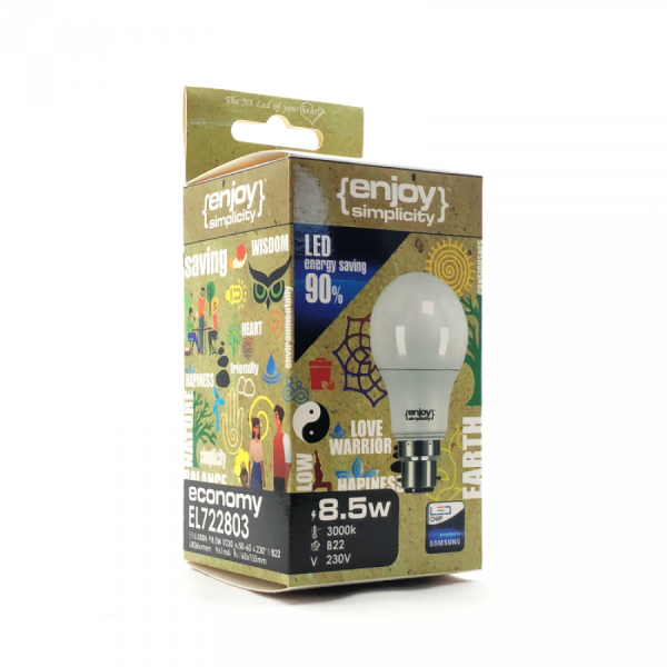 EL722802 | LED A60|8W(>60W)B22|2700k|806lm|{enjoysimplicity}™