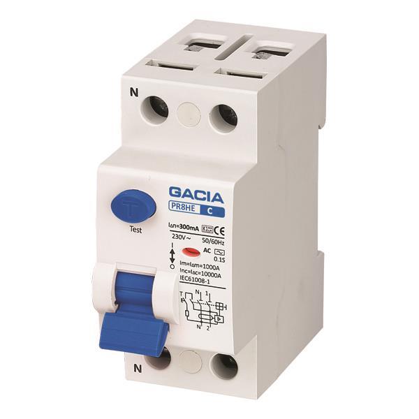 ΡΕΛΕ ΔΙΑΡΡΟΗΣ 2Χ63Α 10KA 300mA TYPE AC+S GACIA ΡΕΛΕ ΔΙΑΡΡΟΗΣ 2Χ63Α 10KA 300mA TYPE AC+S GACIA