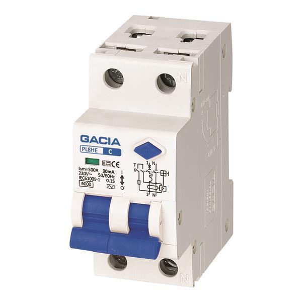 ΡΕΛΕ RCBO ΔΙΠΟΛΙΚΟ 25A 6KA 30mA 1+N GACIA TYPE B ΡΕΛΕ RCBO ΔΙΠΟΛΙΚΟ 25A 6KA 30mA 1+N GACIA TYPE B