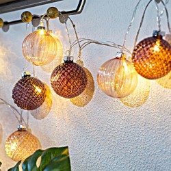 ΣΕΙΡΑ, 10 LED 5mm, ΡΟΖ ΓΥΑΛΙΝΕΣ ΜΠΑΛΕΣ Φ6cm, 4.5V ΜΕΤΑΣΧΗΜΑΤΙΣΤΗ, ΔΙΑΦΑΝΟ PVC ΚΑΛΩΔΙΟ, ΘΕΡΜΟ ΛΕΥΚΟ LED ΑΝΑ 15cm, ΠΡΟΕΚΤΑΣΗ ΠΑΡΟΧΗΣ 3m, IP44