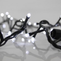 ΣΕΙΡΑ, 100 LED 3mm, 31V ΜΕΤΑΣΧΗΜΑΤΙΣΤΗ, 4 ΕΠΕΚΤΑΣΕΙΣ ΕΩΣ 3 ΣΕΤ, ΠΡΑΣΙΝΟ PVC ΚΑΛΩΔΙΟ, ΛΕΥΚΟ LED ANA 10cm, ΠΡΟΕΚΤΑΣΗ ΠΑΡΟΧΗΣ 3m, ΙΡ44