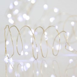 ΣΕΙΡΑ, 200 ΜΙΝΙ LED, ΜΕΤΑΣΧΗΜΑΤΙΣΤΗ, ΣΤΑΘΕΡΟ, ΑΣΗΜΙ ΧΑΛΚΙΝΟ ΚΑΛΩΔΙΟ, ΛΕΥΚΟ LED ANA 10cm, ΠΡΟΕΚΤΑΣΗ ΠΑΡΟΧΗΣ 5m, ΙΡ44