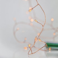 CLUSTER, 50 ΜΙΝΙ LED, ΜΠΑΤΑΡΙΑΣ 3xAA, ΜΠΡΟΝΖΕ ΧΑΛΚΙΝΟ ΚΑΛΩΔΙΟ, ΘΕΡΜΟ ΛΕΥΚΟ LED ΑΝΑ 5cm, ΠΡΟΕΚΤΑΣΗ ΠΑΡΟΧΗΣ 30cm, ΙΡ20