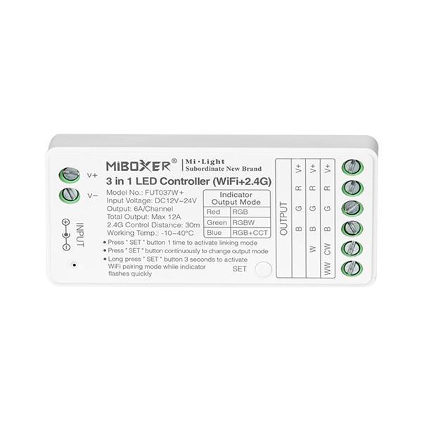 ΑΣΥΡΜΑΤΟ RF Wifi CONTROLLER RGB-RGBW 6A DC 12V/120W 24V/240W ΑΣΥΡΜΑΤΟ RF Wifi CONTROLLER RGB-RGBW 6A DC 12V/120W 24V/240W