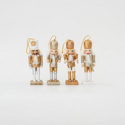 ΚΑΡΥΟΘΡΑΥΣΤΗΣ, ΧΡΥΣΟΣ-ΑΣΠΡΟΣ , 4 ΣΧΕΔΙΑ, ΣΕΤ 4ΤΜΧ, 13cm