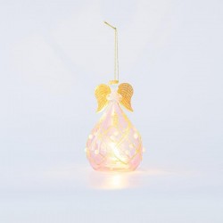 ΓΥΑΛΙΝΟ ΚΗΡΟΠΗΓΙΟ, ΑΓΓΕΛΟΣ, ΡΟΖ, 9x20cm