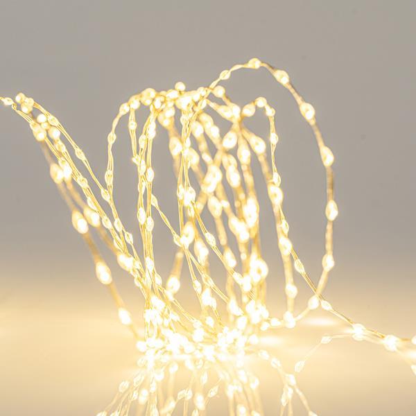 ΣΕΙΡΑ, 100 ΜΙΝΙ LED, ΜΕΤΑΣΧΗΜΑΤΙΣΤΗ, ΣΤΑΘΕΡΟ, ΑΣΗΜΙ ΧΑΛΚΙΝΟ ΚΑΛΩΔΙΟ, ΘΕΡΜΟ ΛΕΥΚΟ LED, ANA 10cm, ΠΡΟΕΚΤΑΣΗ ΠΑΡΟΧΗΣ 5m, ΙΡ44