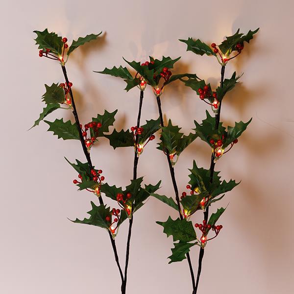 2 ΚΛΑΔΙΑ ΠΡΑΣΙΝΑ ΜΕ ΚΟΚΚΙΝΑ ΜΟΥΡΑ H75cm, ΜΠΑΤΑΡΙΑΣ 3ΧΑΑ, ΧΡΟΝΟΔΙΑΚΟΠΤΗ, 2*8 ΘΕΡΜΑ ΛΕΥΚΑ LED, ΠΡΟΕΚΤΑΣΗ ΠΑΡΟΧΗΣ 30cm, IP20