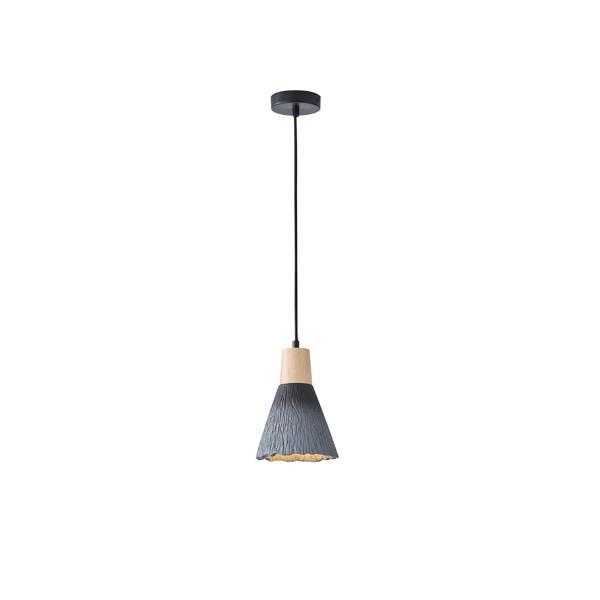 ΦΩΤΙΣΤΙΚΟ ΚΡΕΜΑΣΤΟ RUBBER WOOD&ΤΣΙΜΕΝΤΟ 1XE27 MAX 15W 160X160X220mm ΜΑΥΡΟ ARTE ILLUMINA GESSO