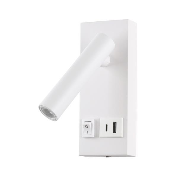 ΑΠΛΙΚΑ ΚΡΕΒΑΤΙΟΥ ΑΝΑΓΝΩΣΗΣ ΜΕ USB TYPE C 2W 3000K 150X60X145mm ΑΣΠΡΗ ARTE ILLUMINA CHARGE ΑΠΛΙΚΑ ΚΡΕΒΑΤΙΟΥ ΑΝΑΓΝΩΣΗΣ ΜΕ USB TYPE C 2W 3000K 150X60X145mm ΑΣΠΡΗ ARTE ILLUMINA CHARGE