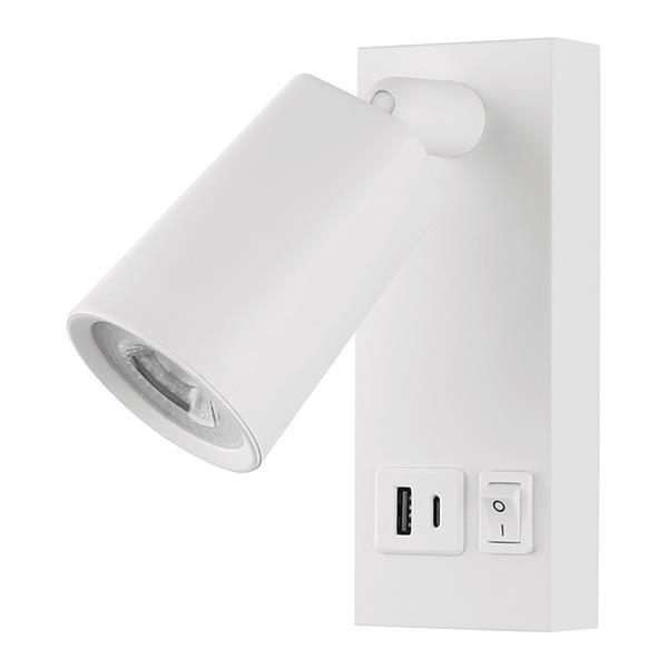 ΑΠΛΙΚΑ ΚΡΕΒΑΤΙΟΥ ΑΝΑΓΝΩΣΗΣ ΜΕ USB TYPE C 5W 3000K 150X80X145mm ΑΣΠΡΗ ARTE ILLUMINA CHARGE ΑΠΛΙΚΑ ΚΡΕΒΑΤΙΟΥ ΑΝΑΓΝΩΣΗΣ ΜΕ USB TYPE C 5W 3000K 150X80X145mm ΑΣΠΡΗ ARTE ILLUMINA CHARGE